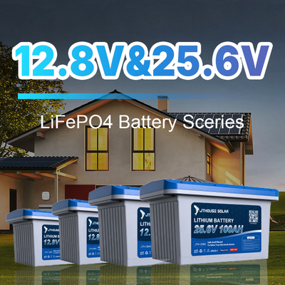 JTHouse Solar IP66 12.8V/25.6V LiFePO4 Low-Voltage Battery — All-Weather Protection, 4000+ Cycles, Direct Lead-Acid Replacement
